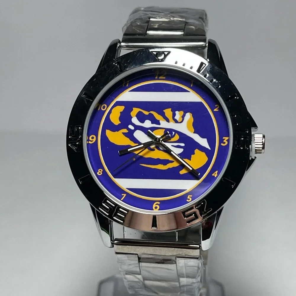 LSU Tigers NCAA Stainless Steel Men's Watch NEW!!